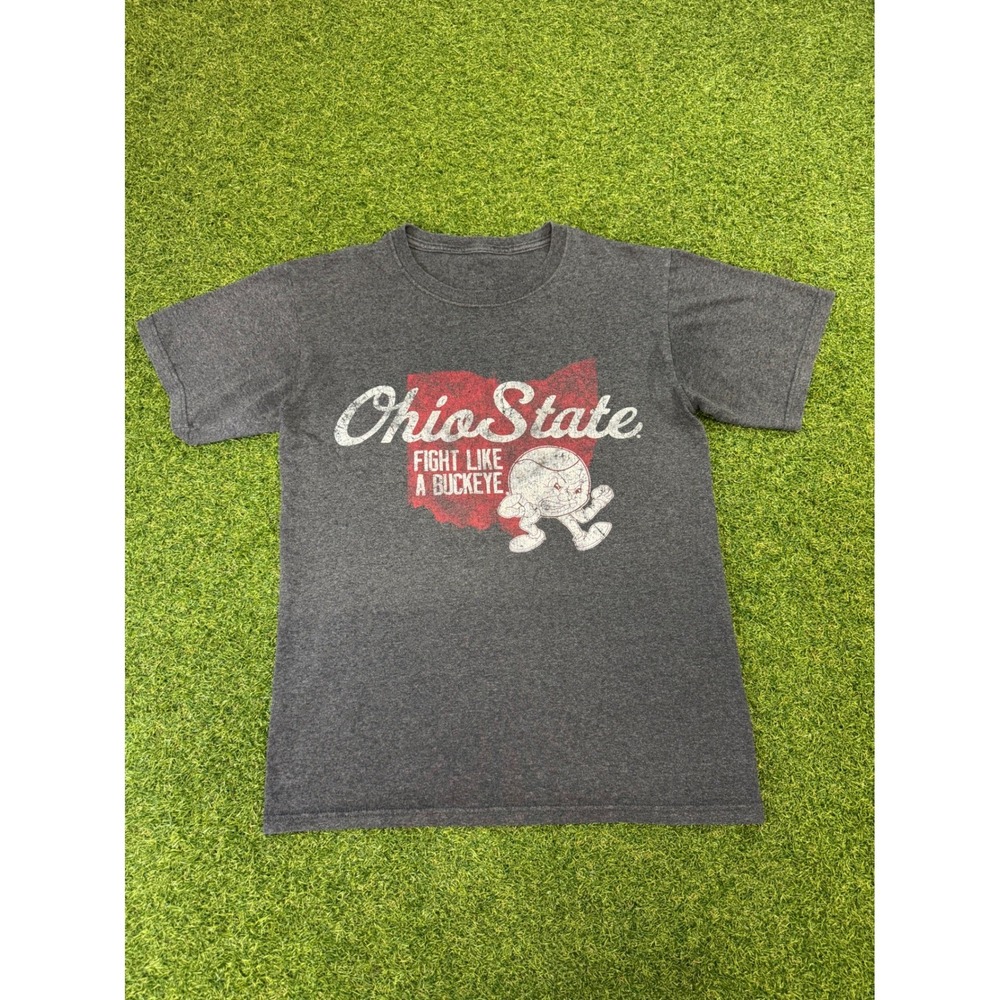 Ohio State Buckeyes Fight Like A Buckeye Graphic T-Shirt Mens S Charcoal Gray